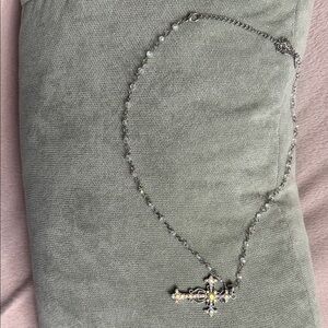 Vintage VCLM iridescent cross necklace